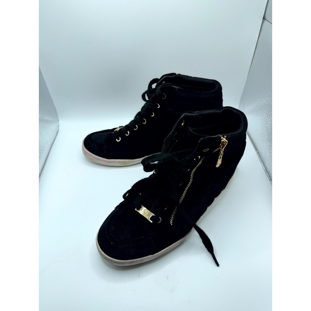 G by Guess Daryl 2 GGDARYL2-Y Womens 8.5 M Sneaker Black High Top Side Zip Shoes
